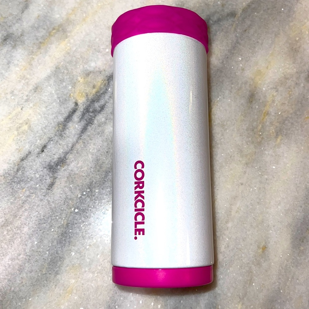Cork circle Tall metal koozie with grip